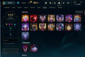 Conta Lol Nível 669 Todos Os Campeões, 509 Skins, 322 Ícones - League of Legends