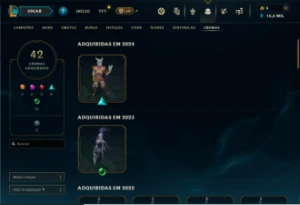 Conta Lol Nível 669 Todos Os Campeões, 509 Skins, 322 Ícones - League of Legends