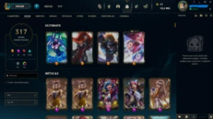 Conta do lol - Lvl 331 - 317 skins - 12 míticas 4 ultimates - League of Legends