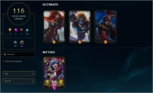 CONTA DE 2012 MMR DE MESTRE 116 SKINS MÍSTICA E LENDÁRIAS 11 - League of Legends LOL