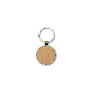 Chaveiro de Metal com Detalhe em Bambu