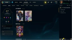 Conta LoL, Ouro 3 Flex, 70 skins - League of Legends
