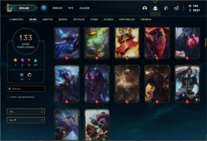 Conta Diamante 4 com 140 Champs e 133 Skins + 2 Prestigios - League of Legends LOL