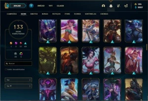 Conta Diamante 4 com 140 Champs e 133 Skins + 2 Prestigios - League of Legends LOL