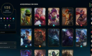 Conta esmeralda 2 mmr mestre full champ 130 skins 55k EA  - League of Legends LOL