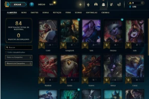 Prata 1 com 25 Champs e 3 Skins +6 Fragmentos de skins - League of Legends LOL