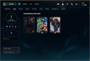 Conta platina 3 sem email confirmado com 3 skins e 31 champs - League of Legends LOL