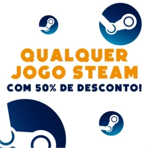 QUALQUER JOGO/DLC NA STEAM COM 50% DE DESCONTO