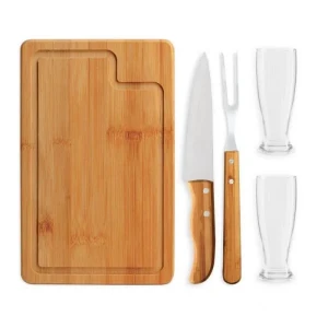 Kit Churrasco 5 Peças com Caixa - Artesanato e Personalizados
