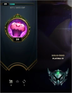 CONTA PLAT 4 - League of Legends LOL