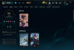 Ouro 3 com 50 Champs e 26 Skins  ( MAIN ADC ) +1 Prestigio - League of Legends LOL