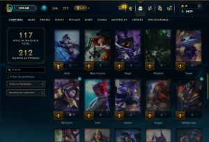 Ouro 3 com 50 Champs e 26 Skins  ( MAIN ADC ) +1 Prestigio - League of Legends LOL