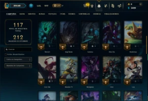 Ouro 3 com 50 Champs e 26 Skins  ( MAIN ADC ) +1 Prestigio - League of Legends LOL