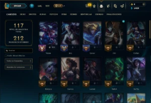 Ouro 3 com 50 Champs e 26 Skins  ( MAIN ADC ) +1 Prestigio - League of Legends LOL