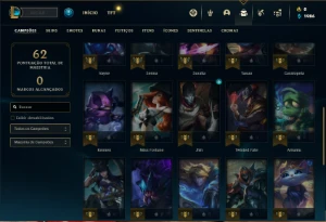 Conta Mestre com 35 Champs e 37 PDL ( 66% de Win Rate ) - League of Legends LOL