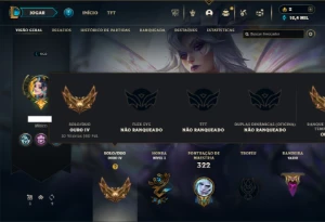 Ouro 4 com TODOS os champs e 186 Skins + 4 Prestigios - League of Legends LOL