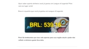 Conta de lol com mais de 500 reais gastos,87 skins e + - League of Legends