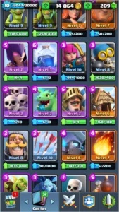 CLASH ROYALE COM VÁRIAS LENDÁRIAS