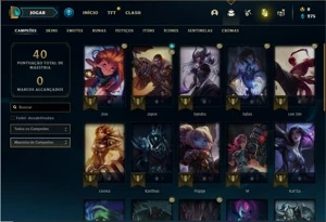 Conta ouro 4 com 28 Champs e 9 Skins + 1 Fragmento - League of Legends LOL