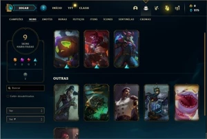 Conta ouro 4 com 28 Champs e 9 Skins + 1 Fragmento - League of Legends LOL