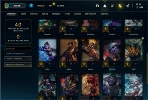 Conta ouro 4 com 28 Champs e 9 Skins + 1 Fragmento - League of Legends LOL