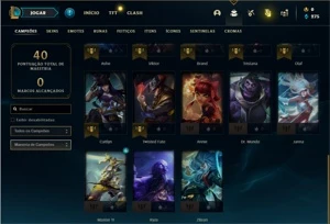 Conta ouro 4 com 28 Champs e 9 Skins + 1 Fragmento - League of Legends LOL