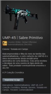 UMP-45 | Sabre Primitivo ft - Counter Strike CS