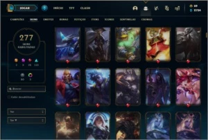 Conta prata 2 com TODOS os champs e 277 skins (2 Prestigios) - League of Legends LOL