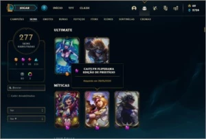 Conta prata 2 com TODOS os champs e 277 skins (2 Prestigios) - League of Legends LOL
