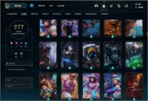 Conta prata 2 com TODOS os champs e 277 skins (2 Prestigios) - League of Legends LOL