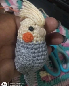 Chaveiro de Crochê Calopsita - Artesanato e Personalizados