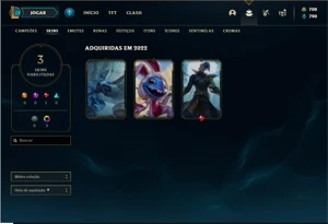Conta prata 1 com 20 Champs e 3 Skins + 700 RP - League of Legends LOL