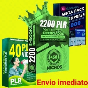 Mega Pack PLR 40 vídeos + 2200PLRs + 1000 Landin - Outros