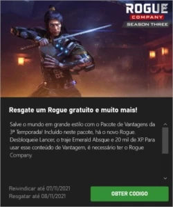 PACOTE - ROGUE - Gift Cards