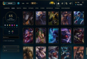 Prata 3 com 90 Champs e 65 Skins ( MID / SUP / ADC ) - League of Legends LOL