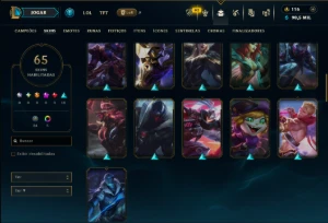 Prata 3 com 90 Champs e 65 Skins ( MID / SUP / ADC ) - League of Legends LOL