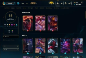 Prata 3 com 90 Champs e 65 Skins ( MID / SUP / ADC ) - League of Legends LOL