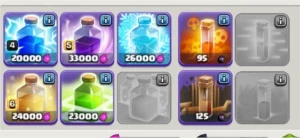 Conta cv 8.5 com 5 construtores com troca de nome disponivel - Clash Royale