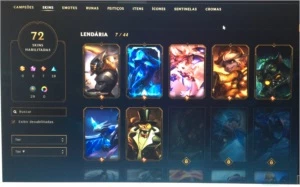 CONTA LOL - GOLD 5  125 Champions 72 Skins - League of Legends
