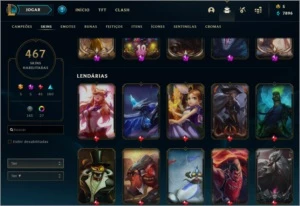 CONTA LEAGUE OF LEGENDS PRATA 1 - 467 SKINS LOL