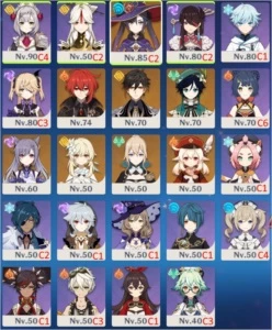 AR 55 / 12 SSR (TOTAL) + 16 SR / 100+ Desejos. - Genshin Impact