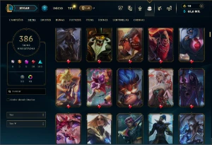 Unranked com TODOS os champs e 386 Skins ( JG / MID / ADC ) - League of Legends LOL