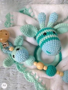 Kit Baby - Naninha + Prendedor + Chocalho - Artesanato e Personalizados