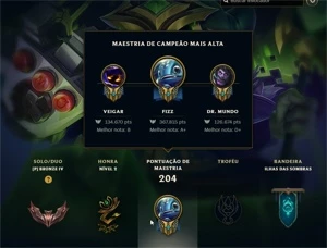 Conta LOL De 2018 com várias skins e todos os dados. - League of Legends
