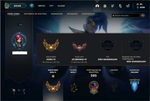 Conta ouro 4 com 106 Champs e 57 Skins - League of Legends LOL