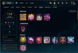 Conta ouro 4 com 106 Champs e 57 Skins - League of Legends LOL