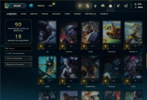 Bronze 4 com 60 Champs e 38 Skins ( Mais de 150 Jogos ) - League of Legends LOL