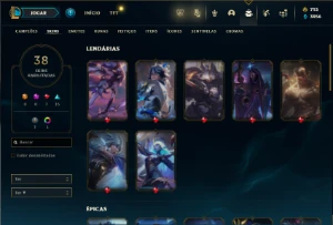 Bronze 4 com 60 Champs e 38 Skins ( Mais de 150 Jogos ) - League of Legends LOL