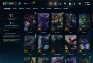 Bronze 4 com 60 Champs e 38 Skins ( Mais de 150 Jogos ) - League of Legends LOL
