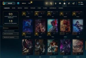 Bronze 4 com 60 Champs e 38 Skins ( Mais de 150 Jogos ) - League of Legends LOL